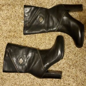 Harley Davidson High-Heeled Womens Leather Boots Size 8